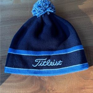 Titleist Blue Golf Beanie with Pom Pom